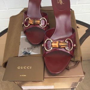 Gucci Patent Leather Mules